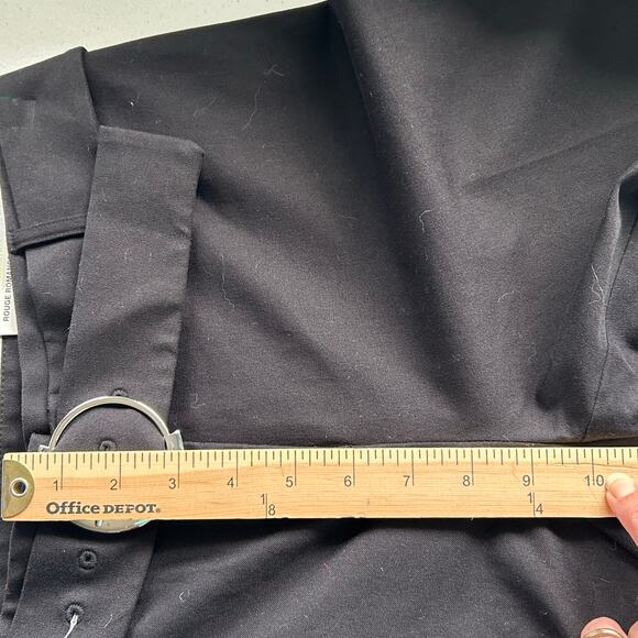 Alfani Trouser Leg Dress Pants Deep Black Silver Tone Circular Belt Buckle Sz 4 - Picture 14 of 16